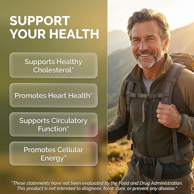 Clean Nutraceuticals Citrus Bergamot Red Yeast Rice Capsules with Plant Sterols - with Hawthorn Extract Olive Leaf Niacin Vitamin K3 D3 COQ10 Guggul & More