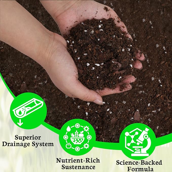 Blueberry Soil Mix 1qt- 100% Natural Organic Potting Soil for Blueberry Trees, Superior Drainage & Aeration, Ideal for Indoor & Outdoor Blueberry Plants