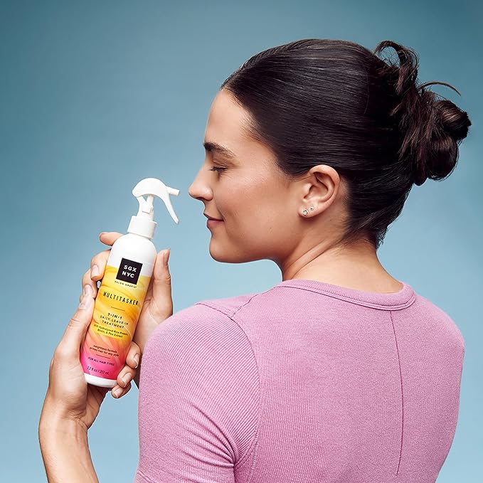 SGX NYC The Multitasker 7-in-1 Daily Leave-In Treatment - Heat Protection Spray for Hair - Leave In Conditioner Spray with Biotin - 2 pc