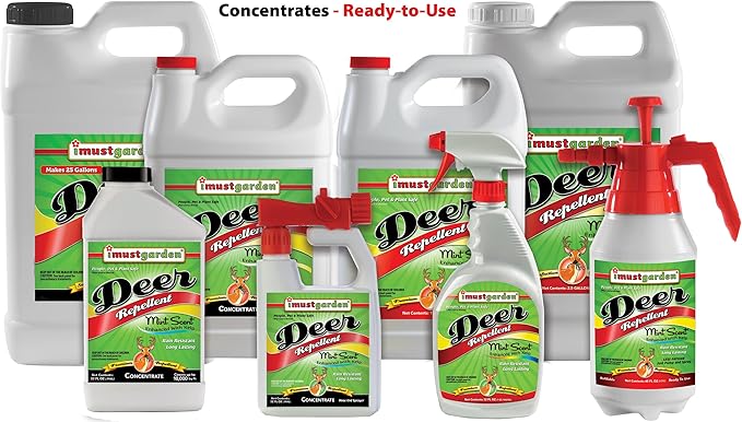 I Must Garden Deer Repellent: Mint Scent Deer Spray for Gardens & Plants – Natural Ingredients – 1 Gallon Ready to Use Refill