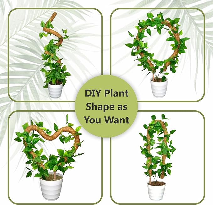 48 Inches Bendable Moss Pole Monstera Plant Support Stakes - Moss Poles for Climbing Plants, Plant Stakes for Indoor Plants - Coco Coir Pole Moss Stick for Monstera, Pothos.