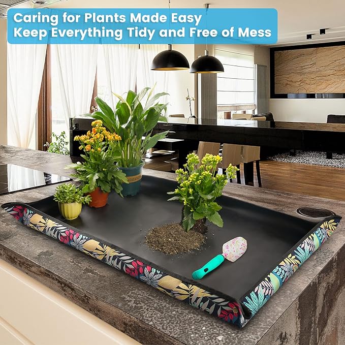 Onlysuki 2 PCS 43.5" x 29.5" Extra Large Repotting Mat for Indoor Plants Transplanting and Dirt Control Plant Gift for Plant Lovers