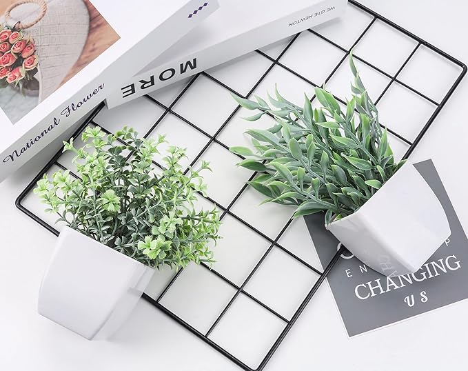 Der Rose 2 Pack Small Fake Plants Artificial Greenery Eucalyptus Plants in Pots for Bedroom Living Room Decor