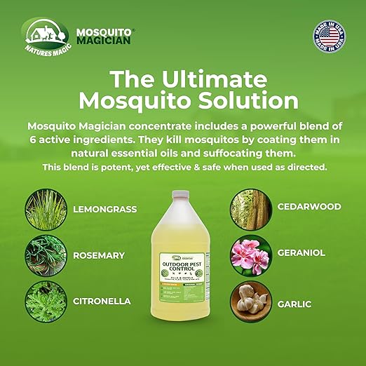 Mosquito Magician Handheld Battery Operated Mosquito Sprayer - User-Friendly - Ideal for Yards, Lawns, Patios - with 2 Gallon Ready to Use Liquid Spray Solution - Kills Mosquitoes, Fleas, Fire Ants
