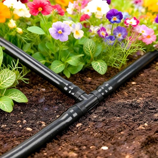 60 Pack Drip Irrigation 1/4" Barbed Tee Fittings, Drip Line Barbed T Connectors for 1/4 Inch Irrigation Tubing Micro Irrigation Connection Parts for Garden Sprinkler Systems