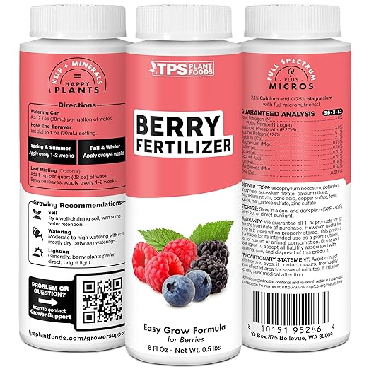 Berry Fertilizer – Liquid Plant Food for Bigger Harvests, Stronger Roots & Healthy Growth, 1 Gallon