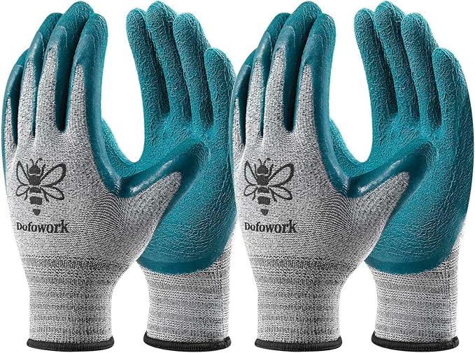 DOFOWORK Gardening Gloves - 6 Pair Gardening Gloves for Women/Men, Breathable Natural Latex Garden Gloves with Grip