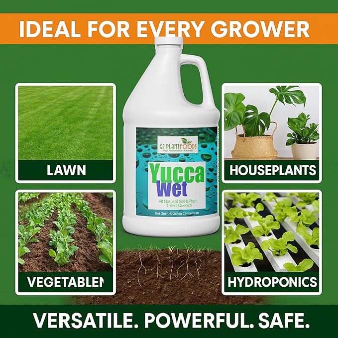 Yucca Wet, Liquid Yucca Extract- Organic wetting Agent and surfactant, Now in 32 oz Concentrate