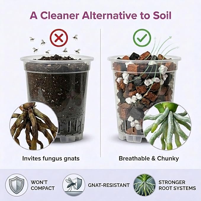 Molly's Orchid Potting Mix - Premium Gritty Soilless Orchid Mix - Chunky High Drainage vs Standard Potting Soil for Indoor Plants - Contains Bark, Coco Chips, Akadama, Pumice, Lava Rock 3 Dry Quarts