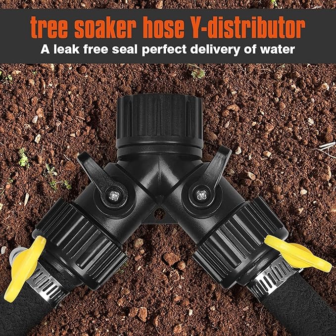 10FT for Trees 1/2" Water-Saving Soaker Hose with Solid Brass Connectors, Drip Irrigation Kit