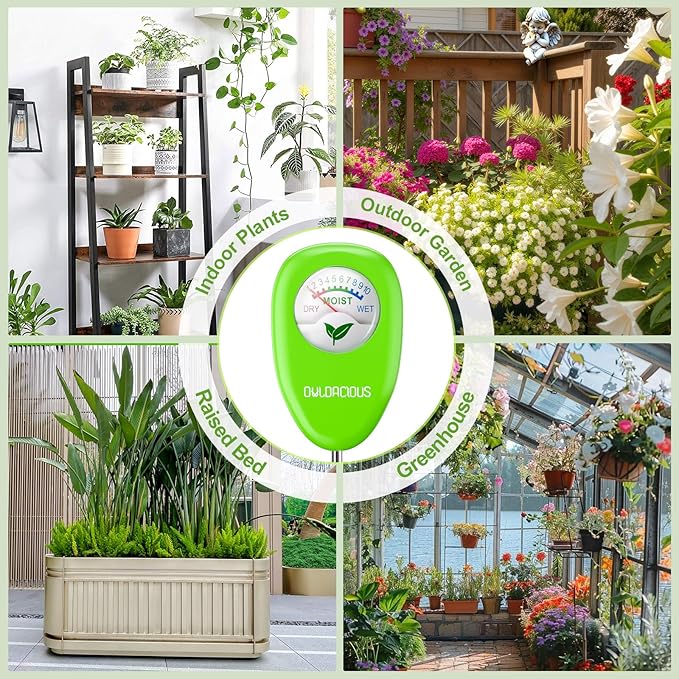 Soil Moisture Meter for Plants – Includes 200+ Houseplants Guide (Letter Size), 25 pH Test Strips & Sample Tube. Water Gauge for Indoor & Outdoor Plants.