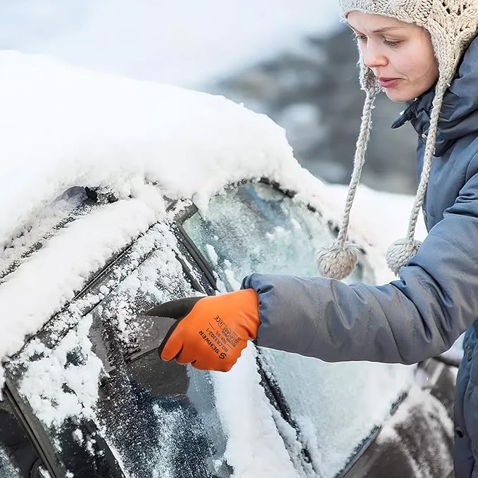 Schwer 100% Waterproof Winter Work Gloves, ANSI A2 Cut Resistant Freezer Gloves for Outdoor Cold Weather Keep Hands Warm, Thermal Insulated Gloves for Shoveling Snow, Ice Fishing, Super Grip, XL