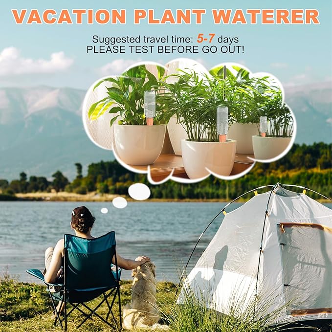 16 Pack Terracotta Plant Waterers - Self Watering Spikes and Watering Stakes for Automatic Watering, Slow Release Watering Devices for Vacation Plant Watering, Ideal for Indoor & Outdoor Plants