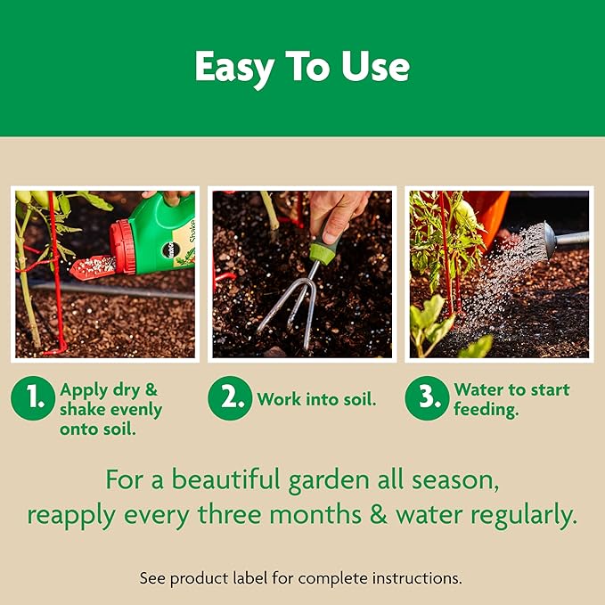 Miracle-Gro Shake 'N Feed Tomato, Fruit and Vegetable Plant Food - Fertilizer for Vegetable Gardens, for In-Ground and Container Plants, Feeds up to 3 Months, 4.5 lb.