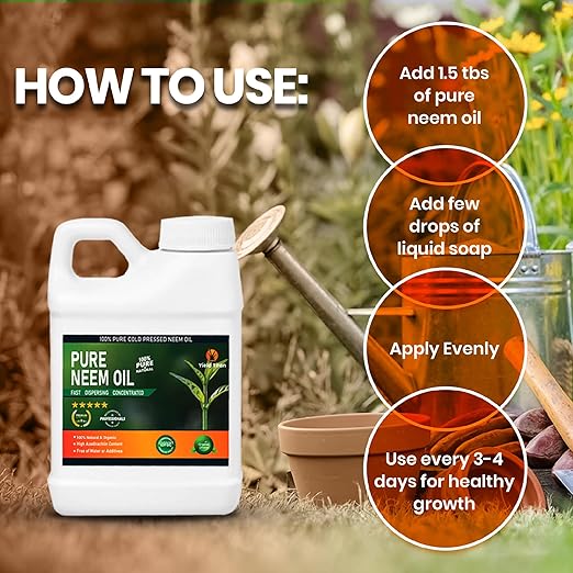 100% Pure Cold-Pressed Neem Oil – Multi-Purpose Natural Neem Oil Extract (1Gal)