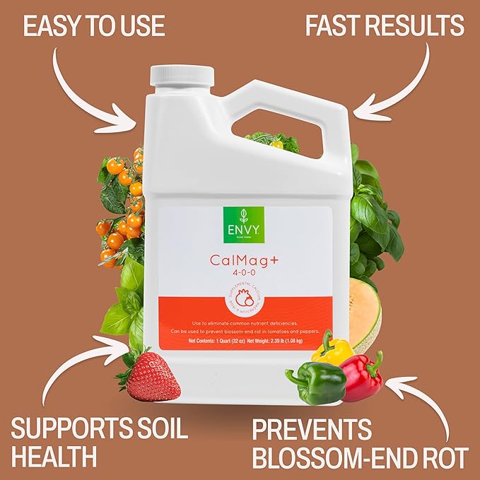 ENVY CalMag+ Fe (4-0-0) Professional Grade Calcium, Magnesium and Iron Liquid Plant Food | Superior Calcium Source (No Calcium Chloride) (8 oz)