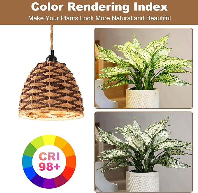 Hanging Indoor Plant Pendant Light 30W, Full Spectrum Growth Light, with Timer Hanging, Equipped with 15FT Power Cord, Pendant led Plant Lights， Garden, Flowers（4000k）