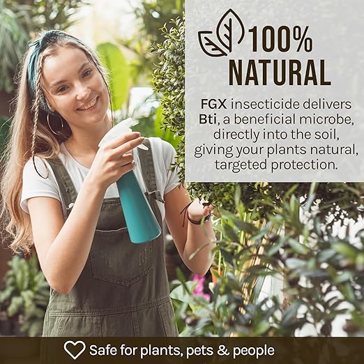 Microbe-Life Hydroponics FGX Fungus Gnat Killer, Natural BTi Pest Control for Plants, Indoor Plant Pest Control to Get Rid of Gnats in Houseplants, Safe for Pets & People, 8 Fl Oz