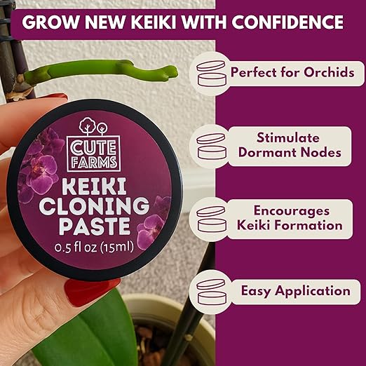 Keiki Cloning Paste (0.5oz) for Orchids & Houseplants - 2X Size - Create New Growth with Cute Farms Hormone Gel