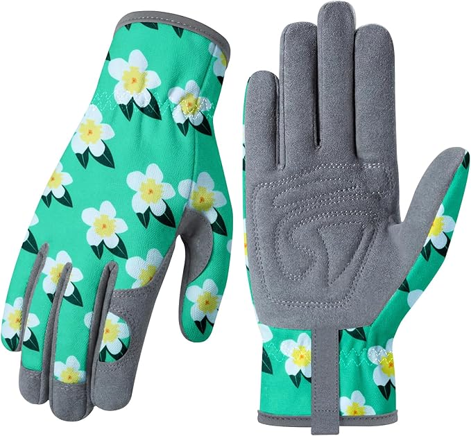 Baidast Gardening Gloves for Women, Breathable Leather Garden Gloves with Grip, Thorn Proof Work Gloves