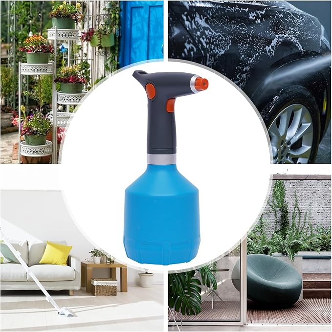 YIYIBYUS 1L Electric Plant Spray Bottle for Indoor Outdoor, Automatic Electric Watering Can, 2000mAh Rechargeable Mister Sprayer with Adjustable Water Mist Nozzle for Hair, House Cleaning, Gardening