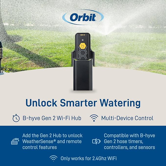 Orbit 21027 B-hyve Gen 2 Wi-Fi Hub, Gray