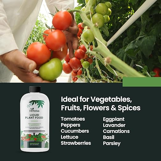 32oz Aeroponics & Hydroponics Liquid Plant Food - Up to 96 Feedings - Rich in Hydroponic Nutrients, Ideal Hydroponic Plant Food & Liquid Fertilizer for Indoor and Outdoor Hydroponics Growing Systems