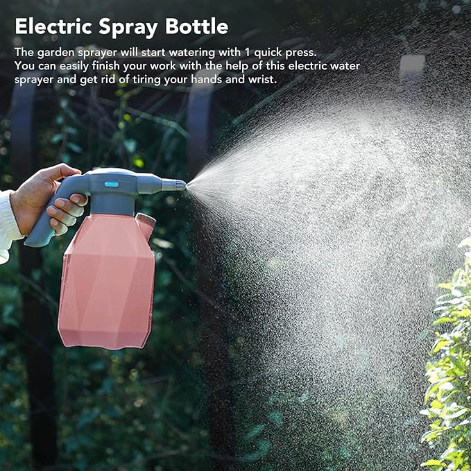 3L Electric Spray Bottle, Plant Mister Automatic Watering Can Rechargeable Battery Powered Sprayer for Garden Indoor Outdoor Plants Cleaning (with Swivel Nozzle)