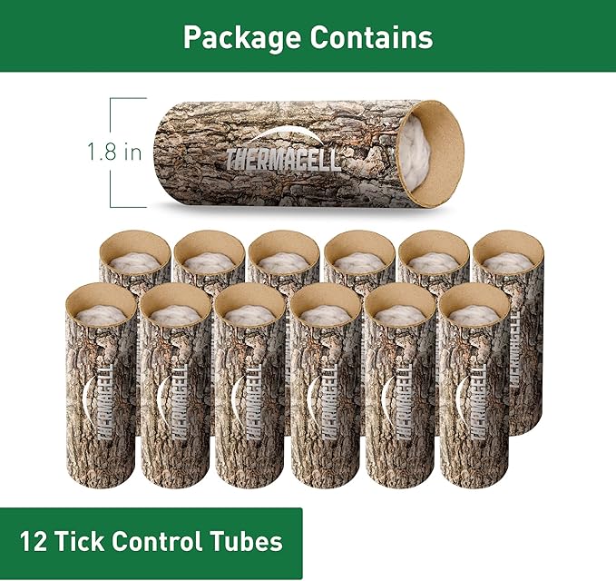 Thermacell Tick Control Tubes; 12 Per Box; No Spray, Easy-to-Use; Kills Ticks That May Carry Lyme Disease; Place in Backyard, Gardens or Wooded Areas Twice a Year; Won’t Harm Kids, Pets or Environment