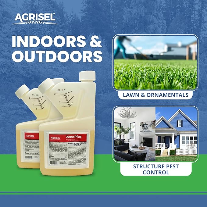 Agrisel Zone Plus Insect & Pest Control, Broad Spectrum, for Indoor & Outdoor, Effective Against 100 Pests, Eco-Friendly, 3-Pack of Disposable is Included with Purchase, 16 Ounce