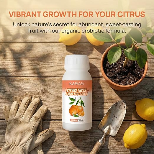 10oz Organic Citrus Probiotic Fertilizer - Natural Liquid Plant Food for Lemon, Fruit Trees & Vegetables - Promotes Root Growth & Green Leaves