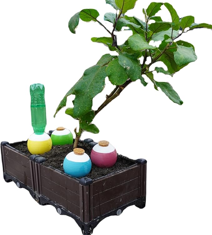 4 Pcs Self-Watering Terracotta Watering Spikes for Outdoor Plants,Ollas Plant Watering Globes for Garden,Raised Bed Potted Plants,Large 15 Oz for Vacation,Indoor and Outdoor Use