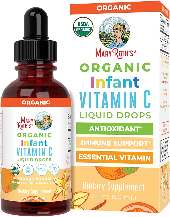 MARYRUTH'S Infant & Baby Vitamin C Supplement | USDA Organic Vitamin C Liquid Drops for Infants | Ages 6-12 Months | Immune Support | Overall Health | Vegan | Non-GMO | Gluten Free | 2 Fl Oz