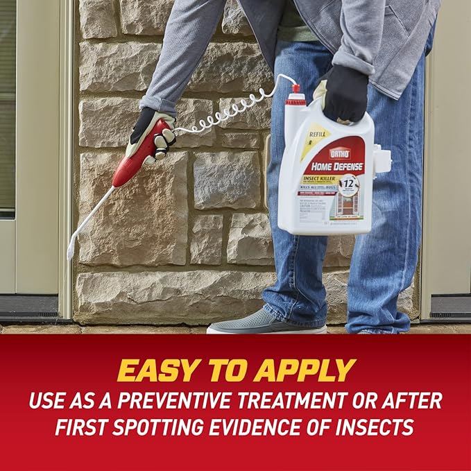 Ortho Home Defense Insect Killer for Indoor & Perimeter2 with Comfort Wand Plus Refill Bundle - Ready-To-Use Bug Spray, Kills Ants, Roaches, and Spiders, 1.33 gal.