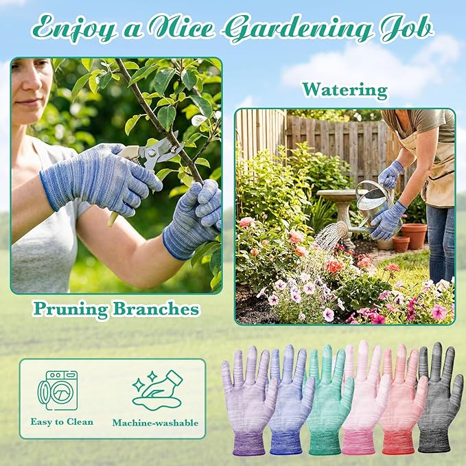 Cutecrop Breathable Gardening Gloves Bulk for Women and Men 8.9 Inch Multi-purpose Garden Gloves for Weeding Pruning