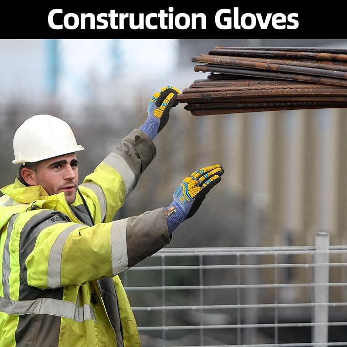 Schwer PRO-SKIN Impact Gloves with ANSI A4 Cut Reistant Protection, Flexible and Comfortable Work Gloves with Grip，Touchscreen, Used for Oil and Gas E&P，Mechanic, Construction, L, PM3900-T