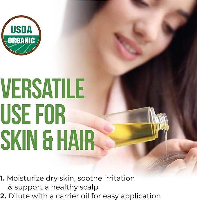 Pure Virgin Organic Neem Oil for Skin, Hair & Face - 100% Natural & Unrefined Neem Oil for Plants - Cold Pressed Seed Oils - Safe for Dog, Scalp & Hair Growth - 1 Fl Oz
