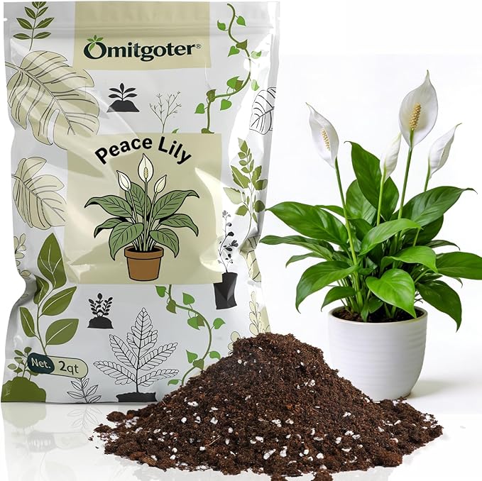 Premium Peace Lily Potting Soil 1qt– All Natural, Well-Draining & Breathable Soil for Peace Lily & Indoor Plants