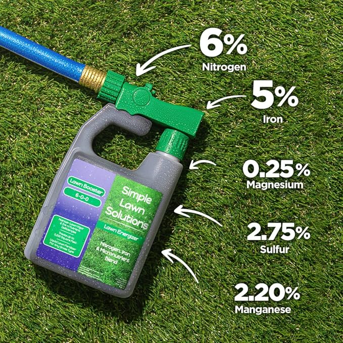 Simple Lawn Solutions Seeding Bundle - Growth Booster Lawn Fertilizer, Root Hume Humic Acid, and Lawn Energizer Nitrogen and Iron (32 Ounce)