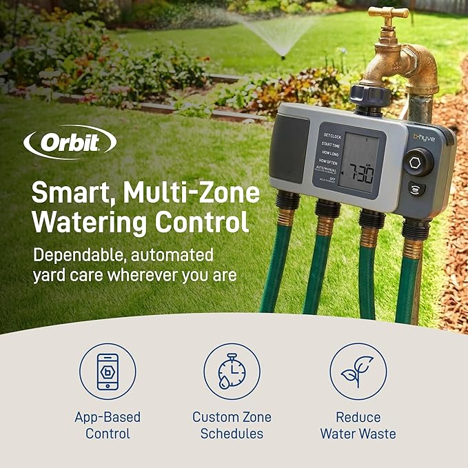 Orbit 24639 B-hyve XD 4-Port Smart Hose Watering Timer with Wi-Fi Hub