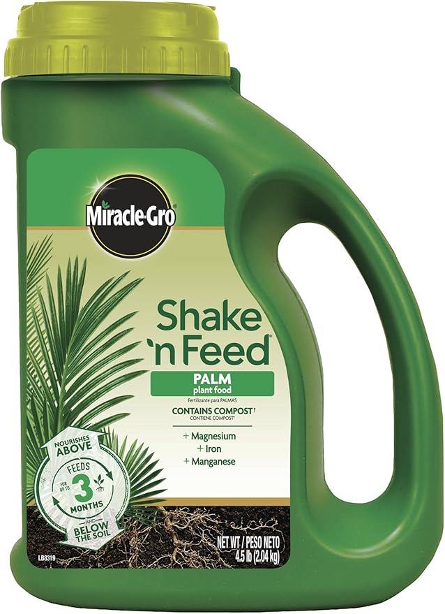 Miracle-Gro Shake 'N Feed Palm Plant Food - Fertilizer for Container and In-Ground Palm Trees, Cycads, and Tropical Plants, 4.5 lb.