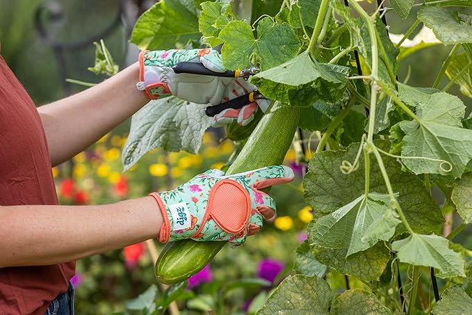 Digz Women's Small Signature Garden Gloves, Breathable, Touchscreen, Floral Print