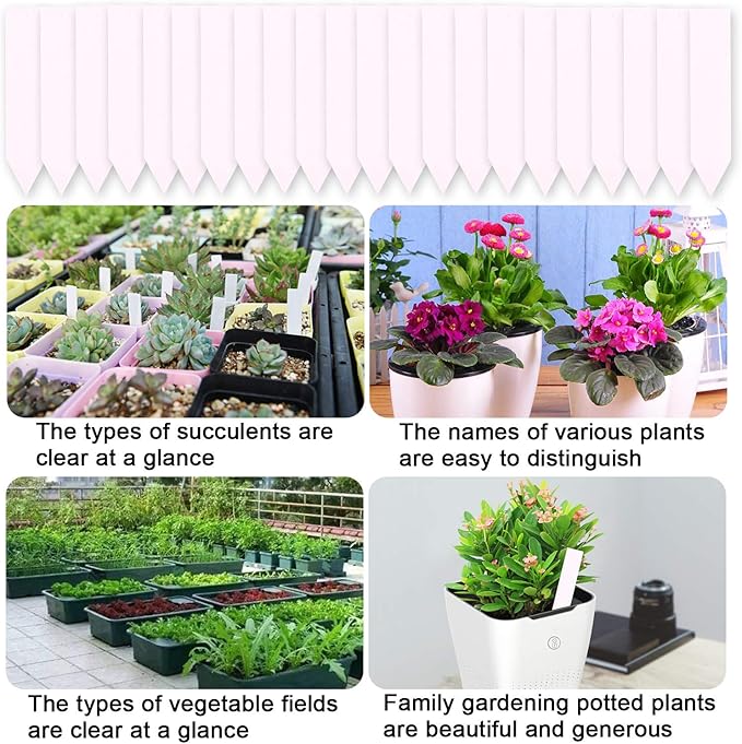 Plastic Plant Labels 6 Inch 100 Pack, Waterproof Garden Tags for Outdoor Potted Plants, Heavy Duty Reusable Nursery Markers for Seedlings Vegetables Flowers