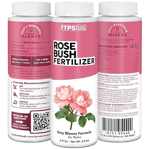 Rose Bush Fertilizer – Liquid Plant Food for More Blooms, Bigger Flowers & Stronger Stems, 32 oz