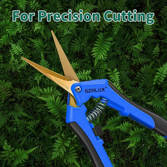 SZHLUX 3-Pack Gardening Scissors, 6.5'' Gardening Pruning Scissors, Professional Pruning Shears with Straight Stainless Steel Precision Blades