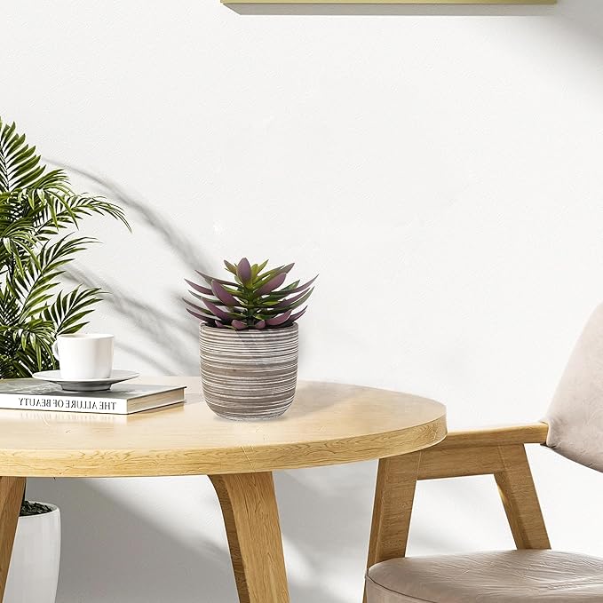 Jahe Fake Outdoor Plants, 7.5” Fake Plant Agave in Cement Bowl, Artificial Succulent Plants for Home Decor Office Desk Bathroom Livingroom Boho Shelves Decoration, Table Centerpieces