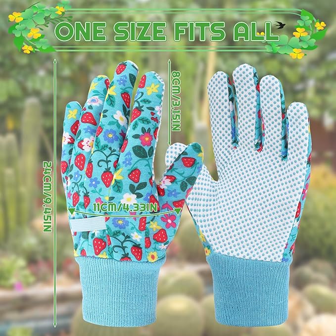 4 Pairs Gardening Gloves for Women Breathable Floral Garden Gloves with Non-Slip Grip Work Glove for Weeding Planting