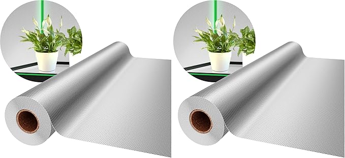 VIVOSUN 6 Mil Mylar Film Roll, 4 ft. x 25 ft. Diamond Film Foil Roll, Heavy-Duty Reflective Film for Grow Tent, Warm House, and Grow Room (25 ft.) (Pack of 2)