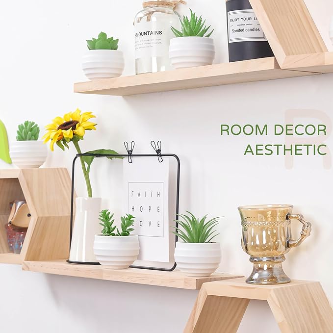 Der Rose 6 Pack Fake Plants Small Realistic Succulents Plants Artificial for Home Room Decor Indoor