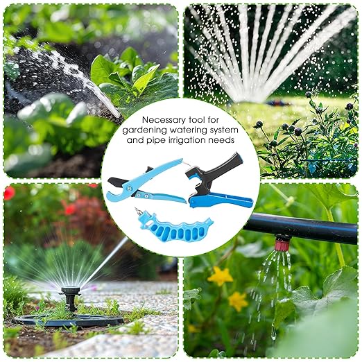 Feekoon Drip Irrigation Tubing Cutter Hole Punch Tool, Irrigation Sprinkler Hose Cutter, 2 in 1 Combination Drip Punch Tool for Garden PE Pipe 16 20mm(Blue)